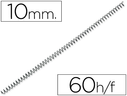 ESPIRAL METALICO YOSAN PRETO PASSO 54 4:1 10MM CALIBRE 1,00MM