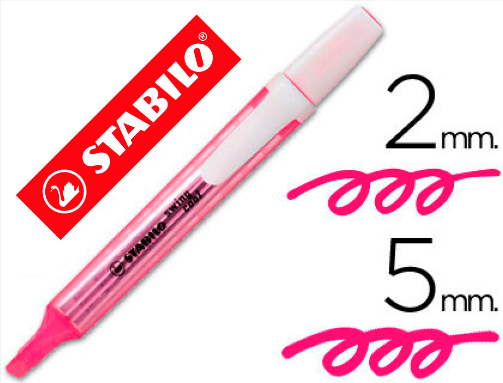 MARCADOR FLUORESCENTE STABILO SWING COOL ROSA