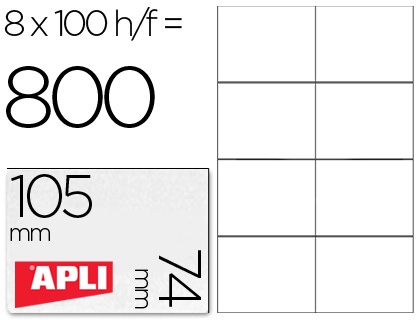 ETIQUETAS ADESIVAS APLI DIN A4 105X74 MM
