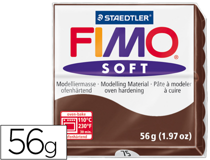 PASTA PARA MODELAR STAEDTLER FIMO SOFT 56 GR COR CHOCOLATE