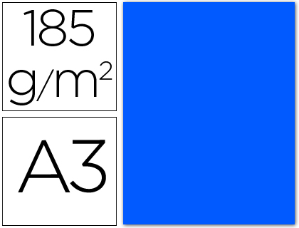CARTOLINA GUARRO DIN A3 AZUL MAR 185 GR PACK DE 50 FOLHAS