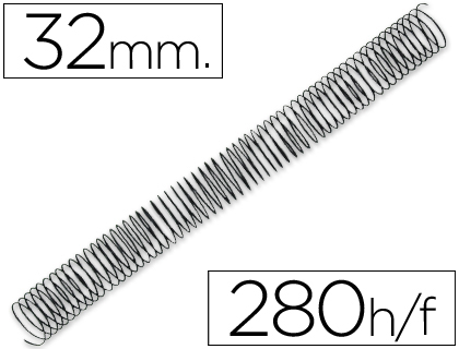 ESPIRAL Q-CONNECT METALICA 64 5:1 32MM 1,2MM CAIXA DE 50 UNIDADES