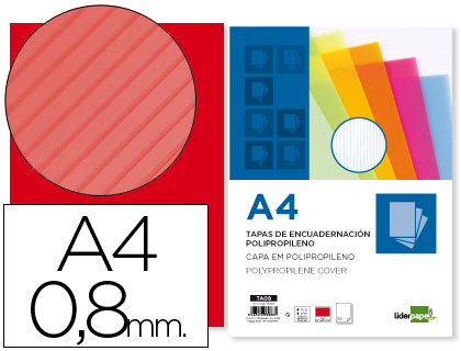 CAPA DE ENCADERNACAO LIDERPAPEL POLIPROPILENO ONDULADO DIN A4 0.8 MM PACK DE 50 UNIDADES
