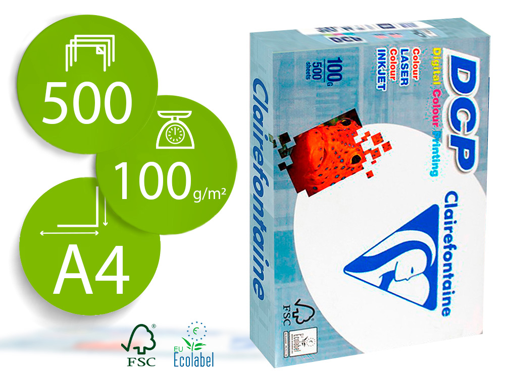 PAPEL FOTOCOPIA CLAIREFONTAINE DIN A4 100 GR EMBALAGEM DE 500 FOLHAS