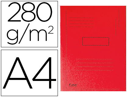 CLASSIFICADOR EXACOMPTA CARTOLINA RECICLADA DIN A4 VERMELHO 280GR COM 2 ABAS INTERIOR