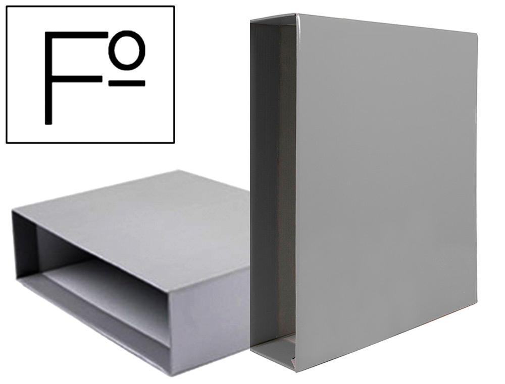 CAIXA PARA PASTA DE ARQUIVO LIDERPAPEL CARTAO FOLIO DOCUMENTA LOMBADA 82MM COR CINZA