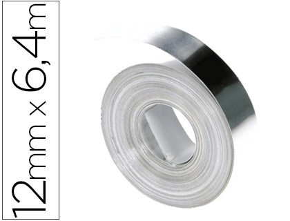 FITA DYMO ACO INOXIDAVEL 12MM X 6,40MT SEM ADESIVO PARA ETIQUETADORA