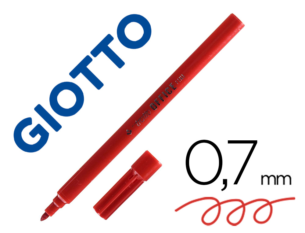 MARCADOR TRATTO OFFICE FINE PONTA DE FIBRA TRACO 0,7 MM VERMELHO