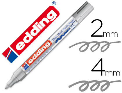 MARCADOR EDDING PONTA DE FIBRA 750 PRATA PONTA REDONDA 3,5 MM