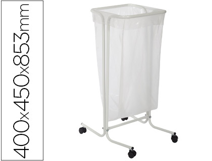 SUPORTE CEP PARA SACOS DE LIXO DE 110 LITROS EM PLASTICO E ACO COM RODAS 400X450X853 MM