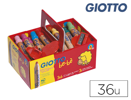 LAPIS DE COR GIOTTO BEBE 36 UNIDADES + 3 APARA LAPIS