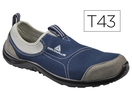 SAPATOS DE SEGURANCA DELTAPLUS DE POLIESTER E ALGODAO COM PALMILHA E PONTEIRA DE ACO COR AZUL MARINHO TAMANHO 43