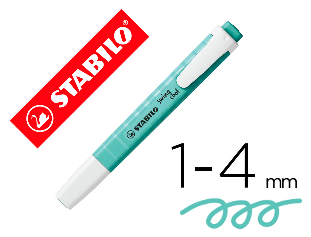 MARCADOR FLUORESCENTE STABILO SWING COOL PASTEL TURQUESA