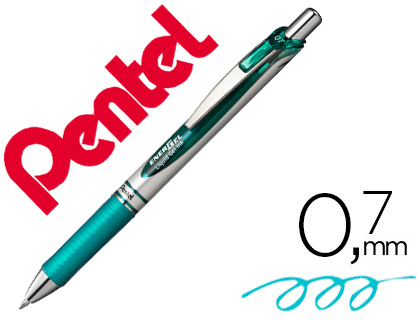 ROLLER PENTEL BL77 0,7 MM ENERGEL RETRATIL AZUL TURQUESA