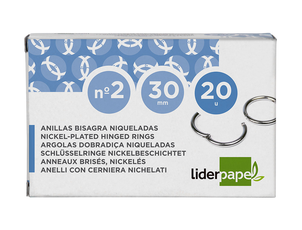 ARGOLAS NIQUELADAS, N. 2, 30 MM, CAIXA COM 20 UNIDADES