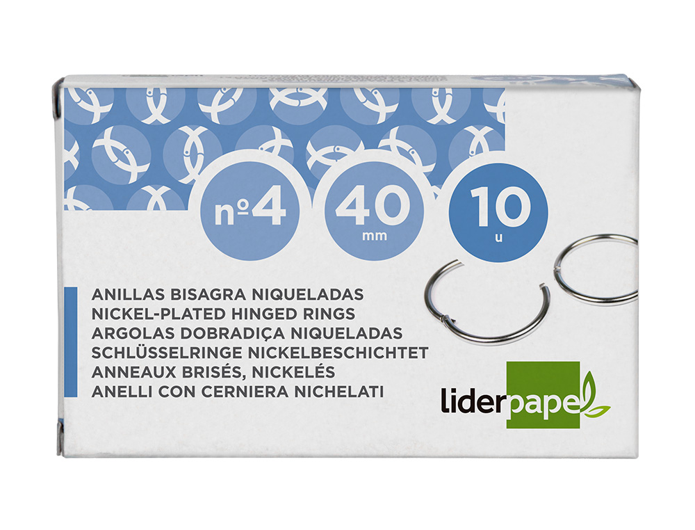 ARGOLAS NIQUELADAS, N. 4, 40 M M, CAIXA COM 10 UNIDADES