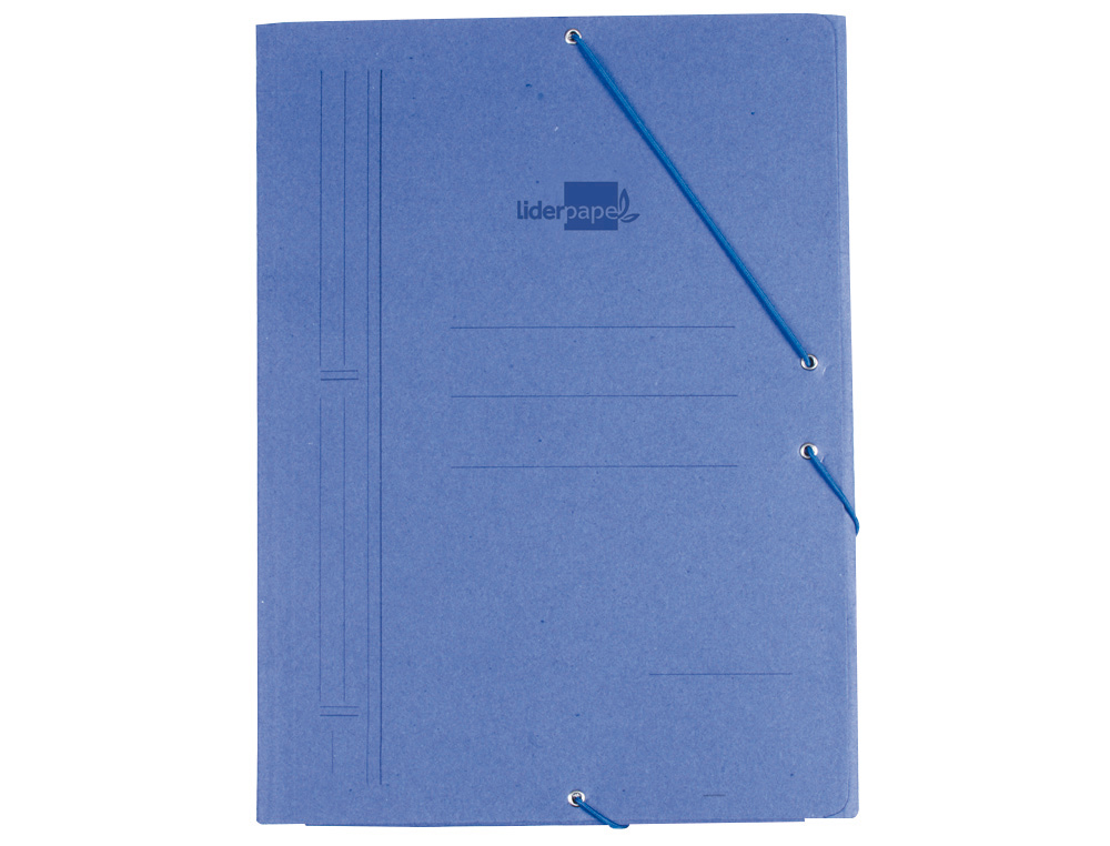 PASTA DE ELASTICOS LIDERPAPEL, FOLIO, COM ABAS, AZUL