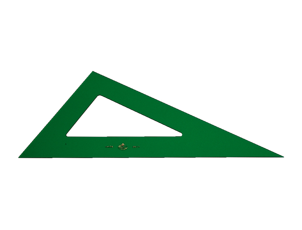 ESQUADRO PLASTICO VERDE TRANSP 28 CM