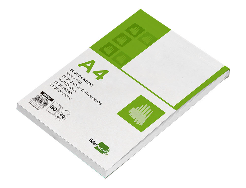 BLOCO DE APONTAMENTOS LIDERPAPEL DIN A4 80 F LISO