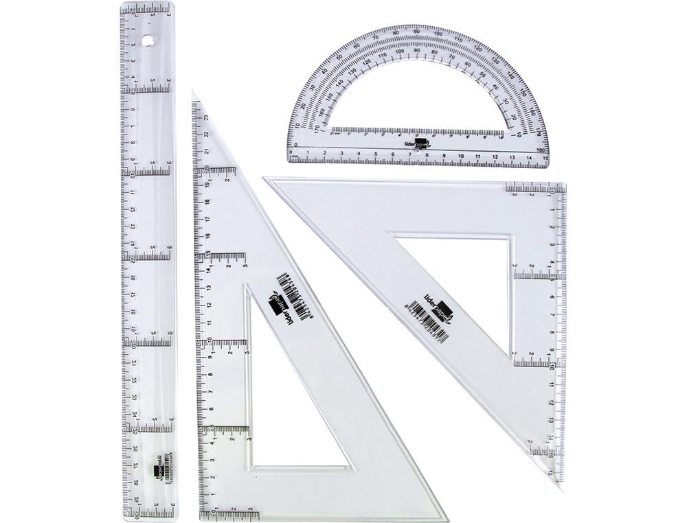 JOGO DE REGUAS CRISTAL LIDERPAPEL