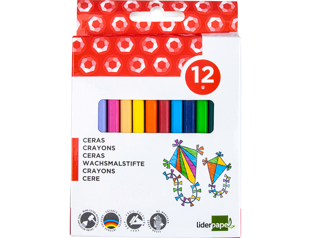 LAPIS DE CERA LIDERPAPEL CAIXA DE 12 CORES