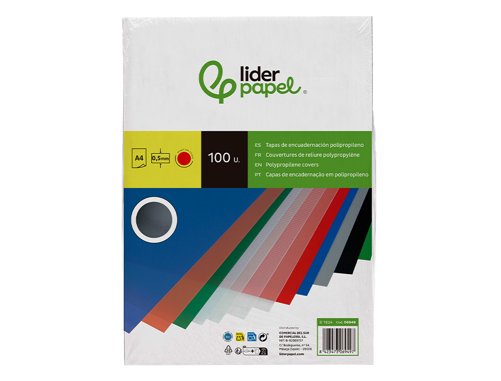 CAPA ENCADERNACAO LIDERPAPEL POLIPROPILENO A4 0.5MM VERMELHO EMBALAGEM DE 100 UNIDADES