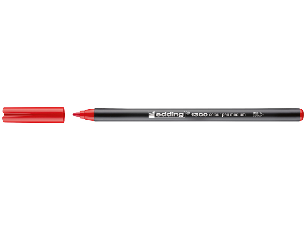 MARCADOR EDDING PONTA FIBRA 1300 VERMELHO -PONTA REDONDA 0.5 MM