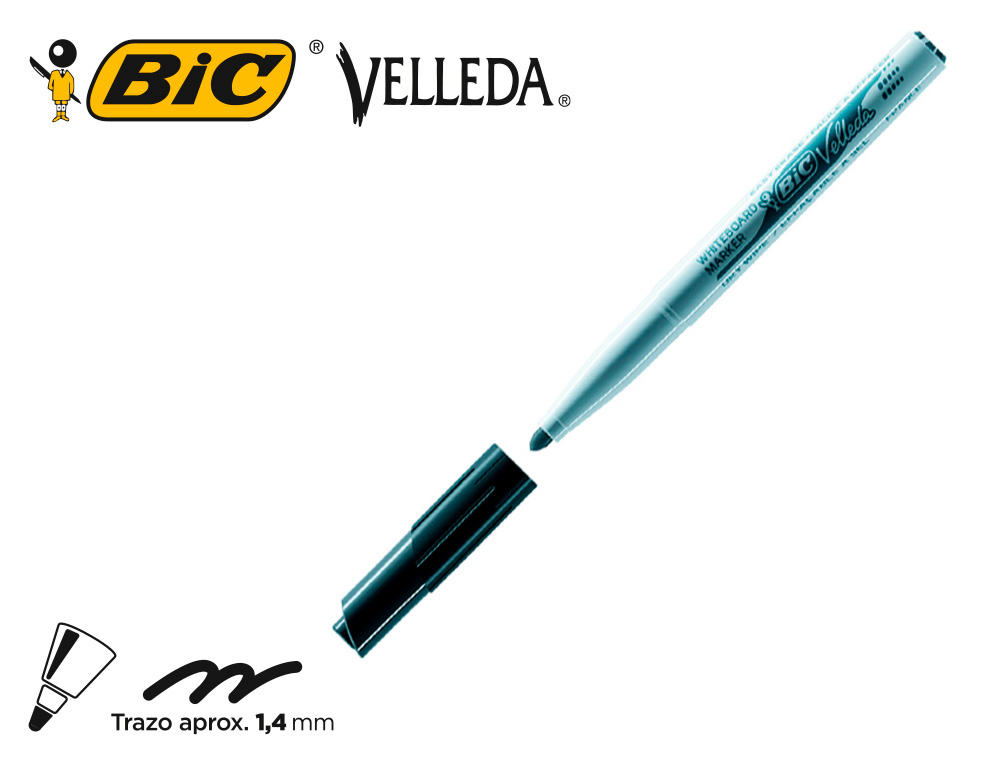 MARCADOR BIC VELLEDA PARA QUADRO BRANCO - PRETO PONTA REDEONDA