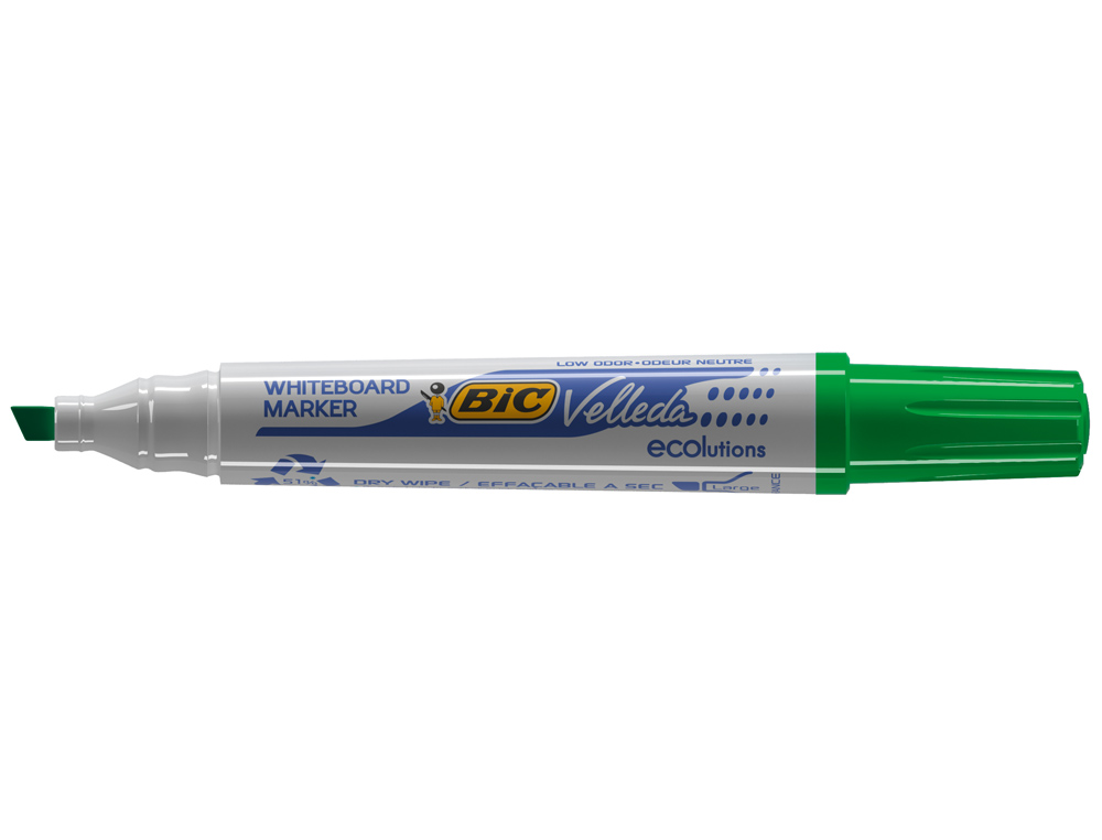 MARCADOR BIC VELLEDA PONTA BISELADA VERDE PARA QUADRO BRANCO
