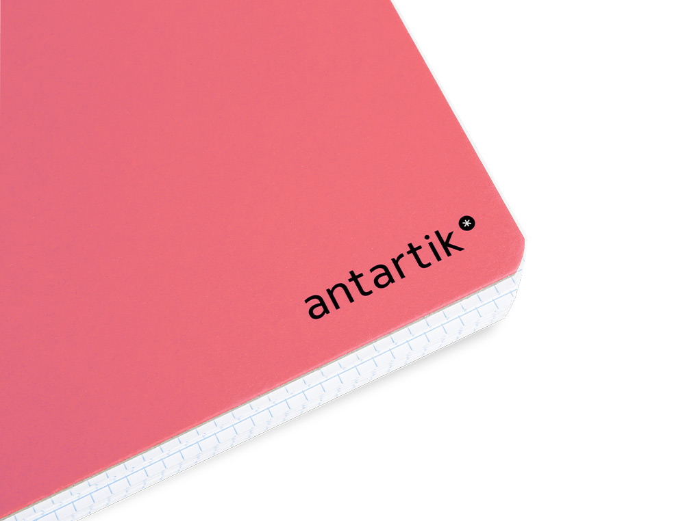 CADERNO ESPIRAL LIDERPAPEL DIN A4 ANTARTIK CAPA DURA 80 F 100 GR QUADRICULA 5 MM COM MARGEM COR CORAL
