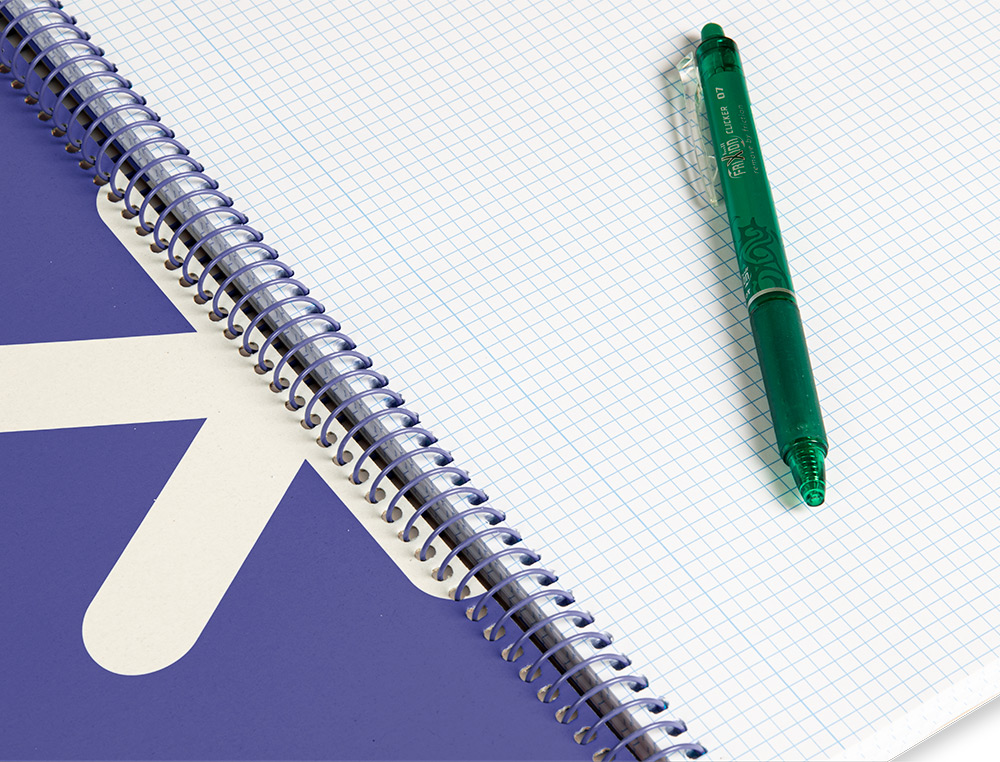 CADERNO ESPIRAL LIDERPAPEL DIN A4 ANTARTIK CAPA DURA 80 F 100 GR QUADRICULA 5 MM COM MARGEM COR LAVANDA