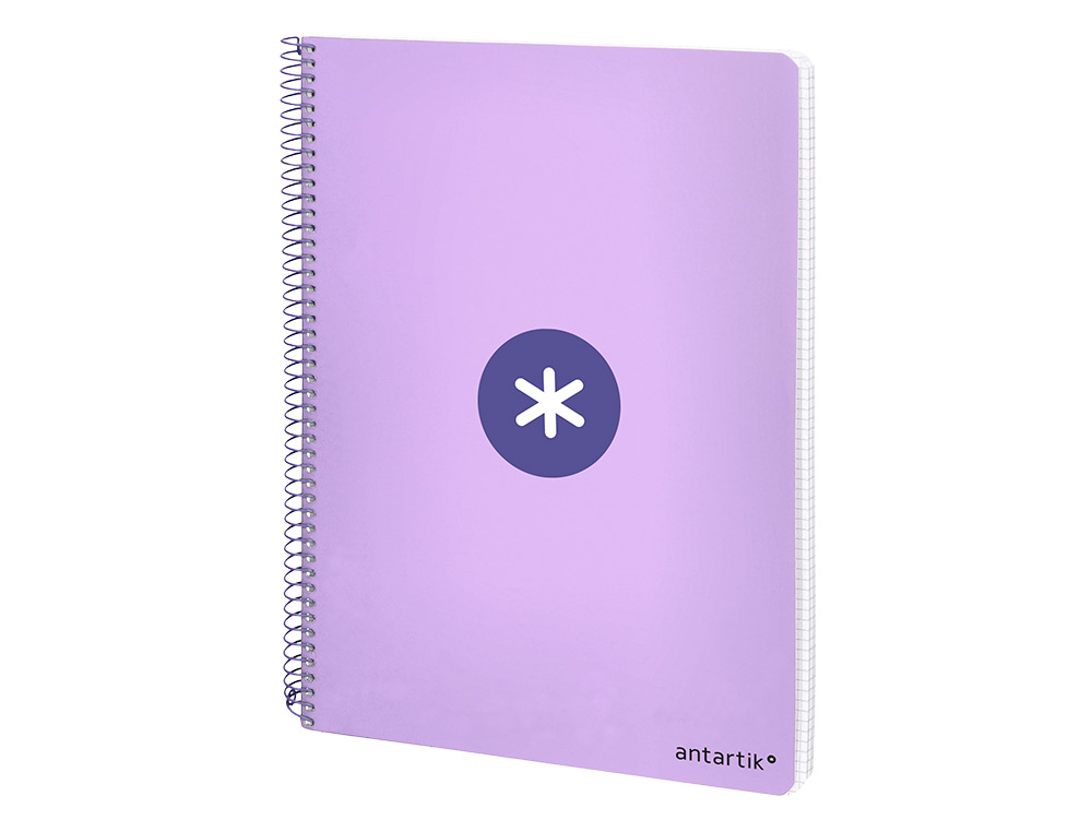 CADERNO ESPIRAL LIDERPAPEL DIN A4 ANTARTIK CAPA DURA 80 F 100 GR QUADRICULA 5 MM COM MARGEM COR LAVANDA