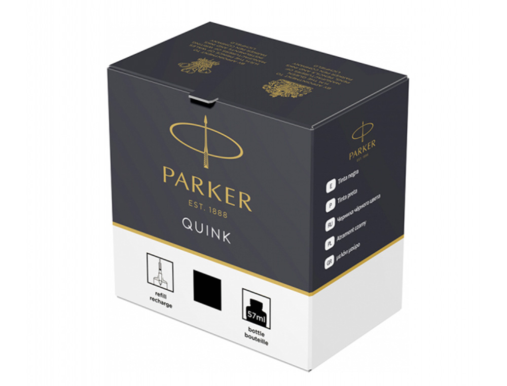TINTA PARKER QUINK PRETA FRASCO 57 ML