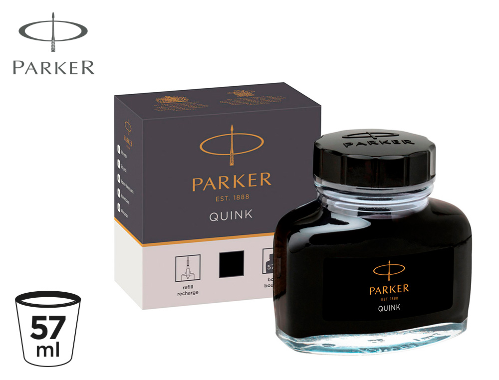 TINTA PARKER QUINK PRETA FRASCO 57 ML