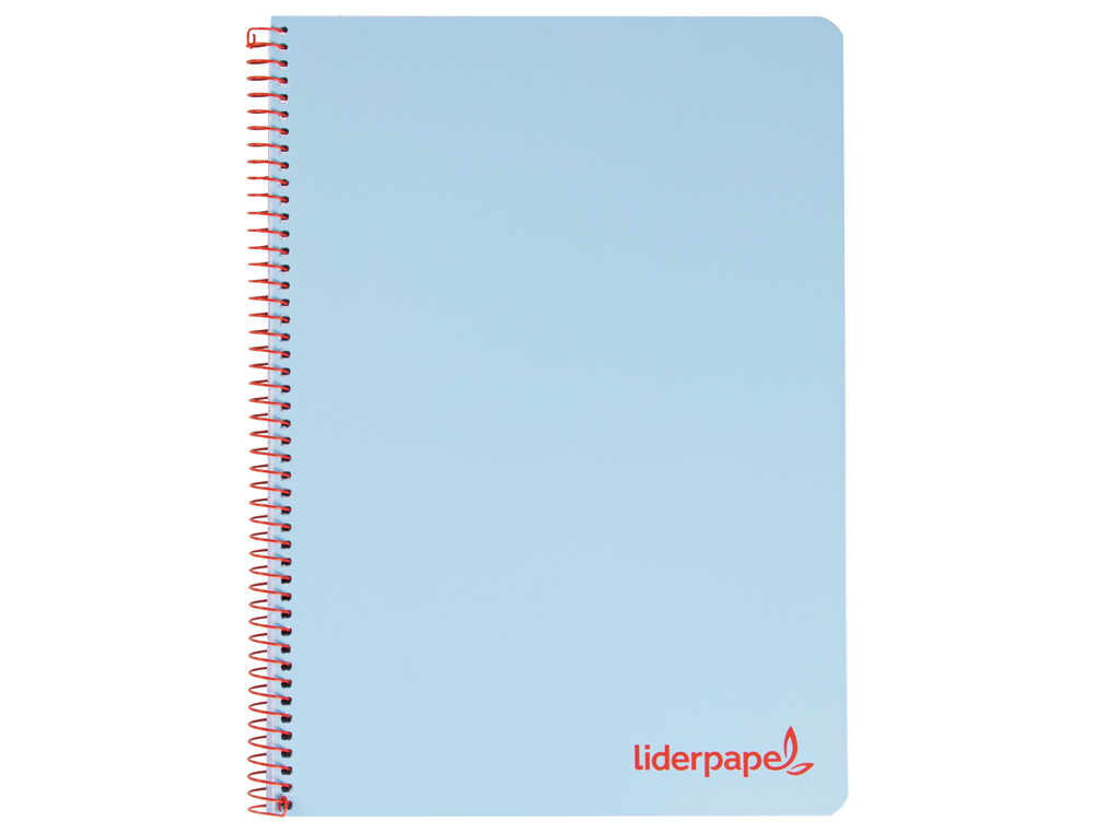 CADERNO ESPIRAL LIDERPAPEL WONDER MICRO DIN A6 CAPA PLASTICO 120 F 90 GR QUADRICULA 5MM 4 BANDAS DE CORES COR CELESTE