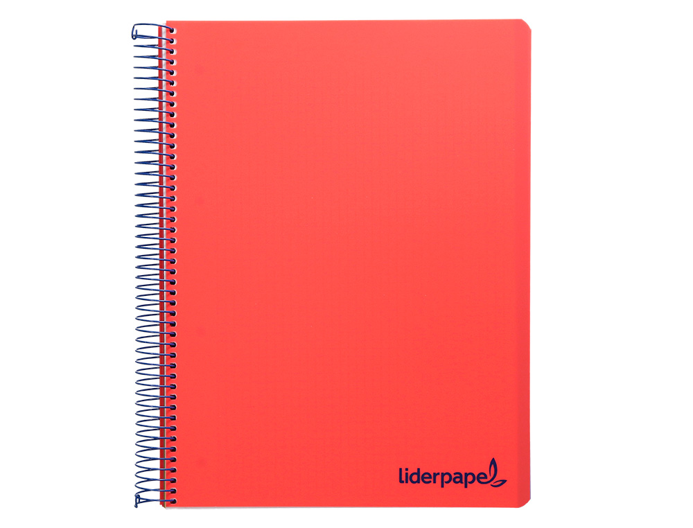 CADERNO ESPIRAL LIDERPAPEL WONDER MICRO DIN A4 CAPA PLASTICO 120 F 90 GR QUADRICULA 5 MM 5 BANDAS DE CORES 4 FUROS VERME