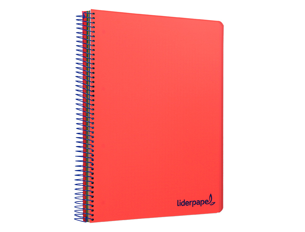 CADERNO ESPIRAL LIDERPAPEL WONDER MICRO DIN A4 CAPA PLASTICO 120 F 90 GR QUADRICULA 5 MM 5 BANDAS DE CORES 4 FUROS VERME