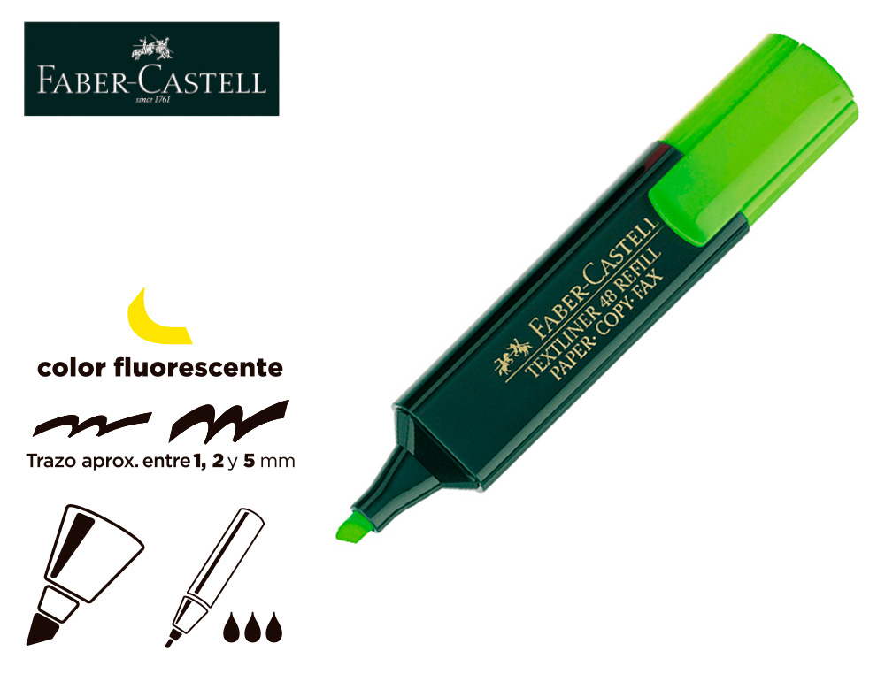 MARCADOR FLUORESCENTE FABER 48-63 VERDE