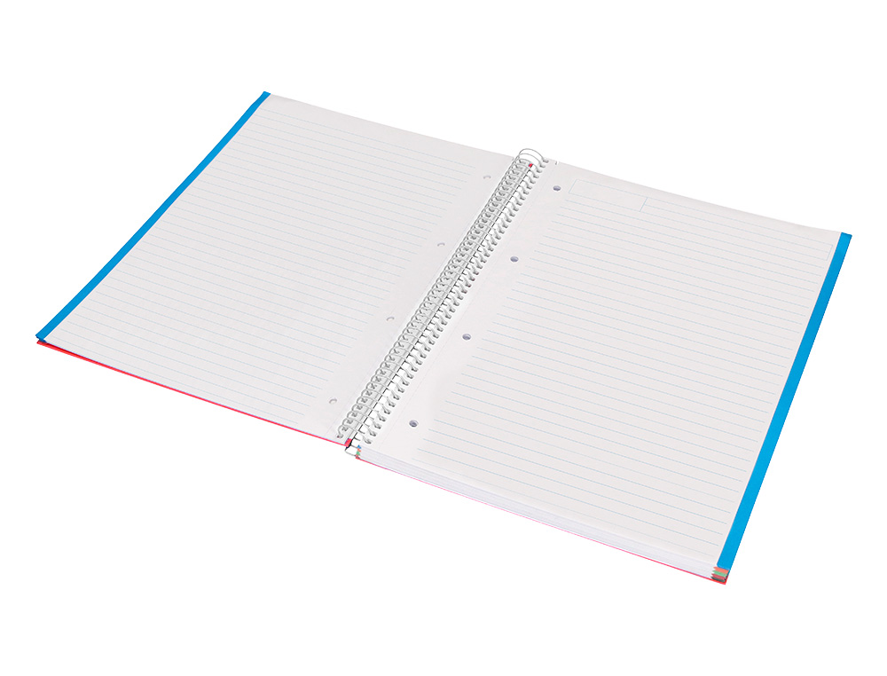 CADERNO ESPIRAL LIDERPAPEL JOLLY MICRO DIN A4 CAPA FORRADA 140 F 75 GR PAUTADO 5 BANDAS DE CORES 4 FUROS CORES SORTIDAS