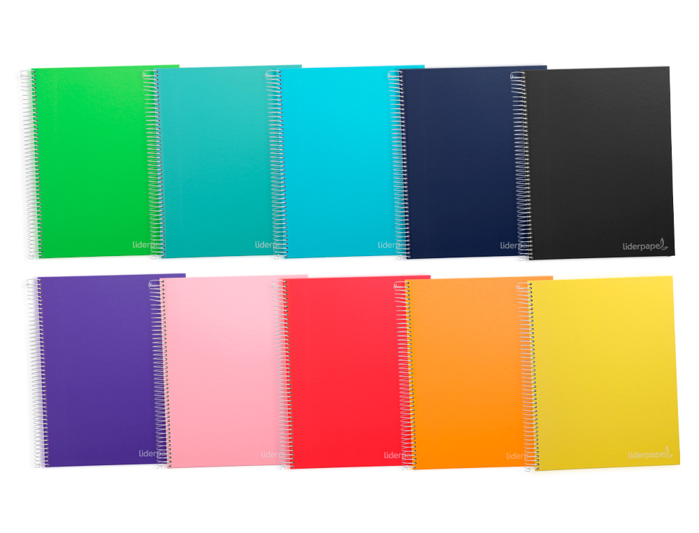 CADERNO ESPIRAL LIDERPAPEL JOLLY MICRO DIN A4 CAPA FORRADA 140 F 75 GR PAUTADO 5 BANDAS DE CORES 4 FUROS CORES SORTIDAS
