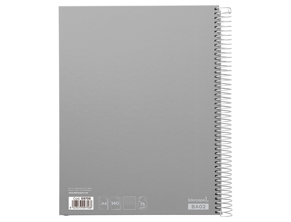 CADERNO ESPIRAL LIDERPAPEL JOLLY MICRO DIN A4 CAPA FORRADA 140 F 75 GR PAUTADO 5 BANDAS DE CORES 4 FUROS CORES SORTIDAS