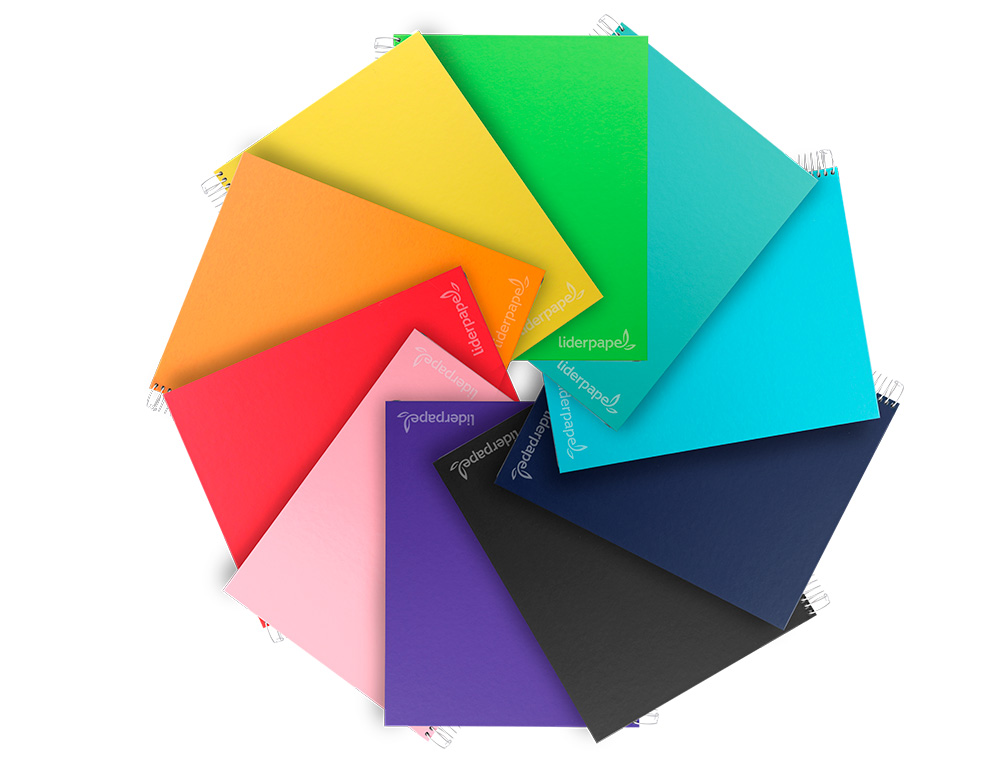CADERNO ESPIRAL LIDERPAPEL JOLLY MICRO DIN A4 CAPA FORRADA 140 F 75 GR LISO 5 BANDAS DE CORES 4 FUROS CORES SORTIDAS