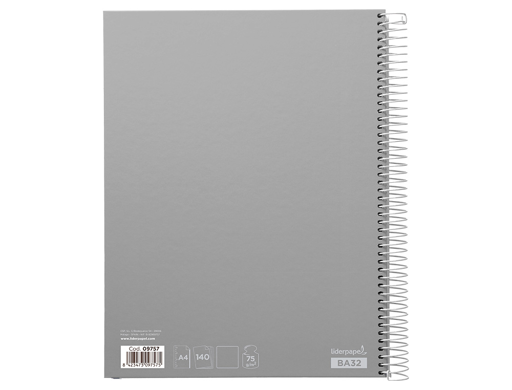 CADERNO ESPIRAL LIDERPAPEL JOLLY MICRO DIN A4 CAPA FORRADA 140 F 75 GR LISO 5 BANDAS DE CORES 4 FUROS CORES SORTIDAS