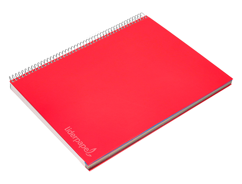 CADERNO ESPIRAL LIDERPAPEL JOLLY MICRO DIN A4 CAPA FORRADA 140 F 75 GR LISO 5 BANDAS DE CORES 4 FUROS CORES SORTIDAS