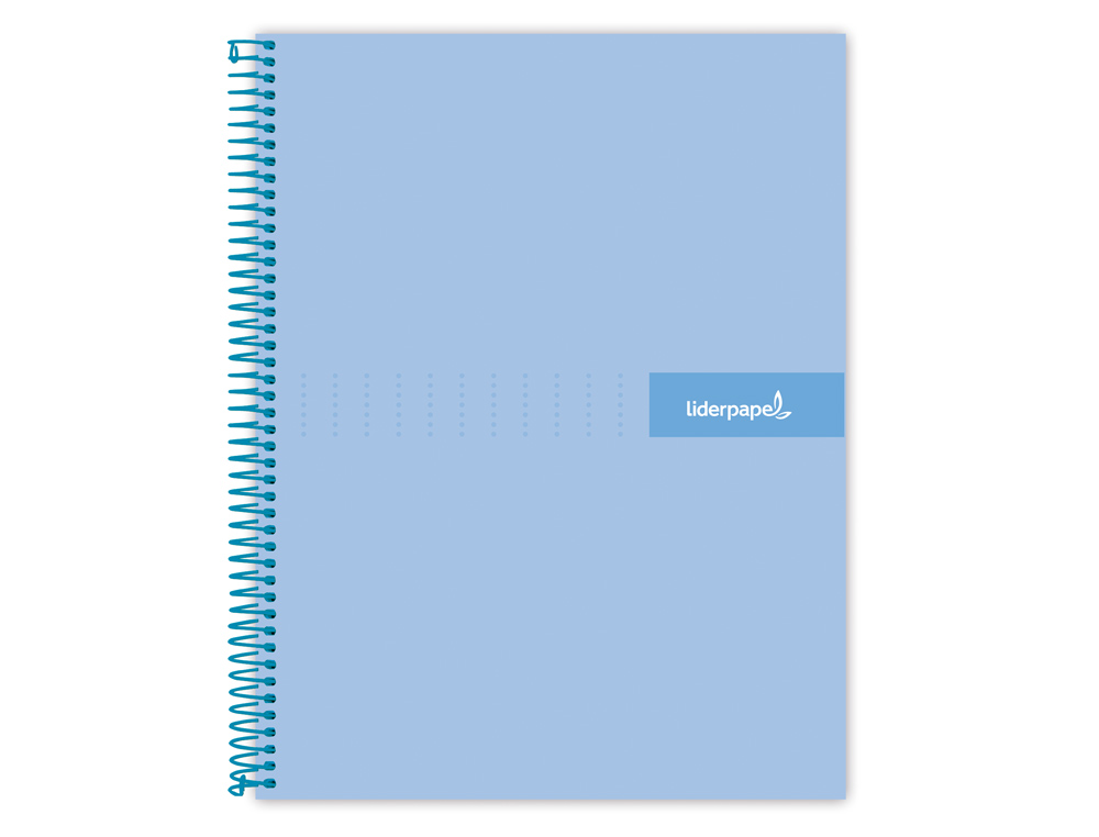 CADERNO ESPIRAL LIDERPAPEL CRAFTY MICRO DIN A4 CAPA FORRADA 120 F 90 GR QUADRICULA 5 MM 5 BANDAS DE CORES 4 CORES CELEST