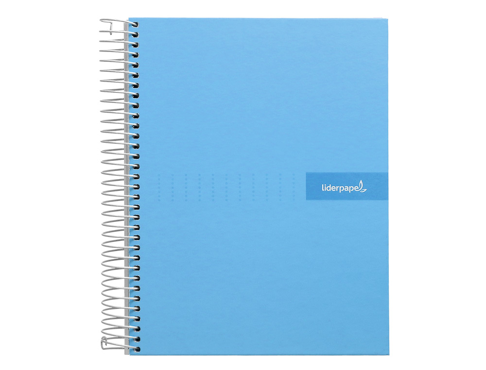 CADERNO ESPIRAL LIDERPAPEL CRAFTY MICRO DIN A4 CAPA FORRADA 120 F 90 GR QUADRICULA 5 MM 5 BANDAS DE CORES 4 CORES CELEST
