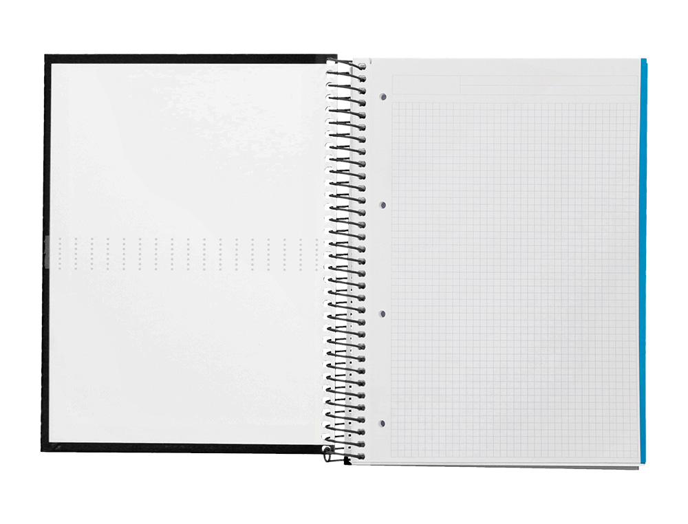 CADERNO ESPIRAL LIDERPAPEL CRAFTY MICRO DIN A4 CAPA FORRADA 120 F 90 GR QUADRICULA 5 MM 5 BANDAS DE CORES 4 CORES COR PR