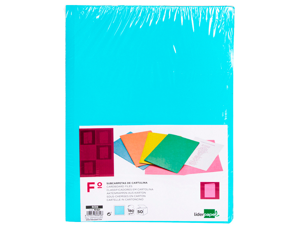 CLASSIFICADORES LIDERPAPEL FOLIO AZUL PASTEL 180G/M2