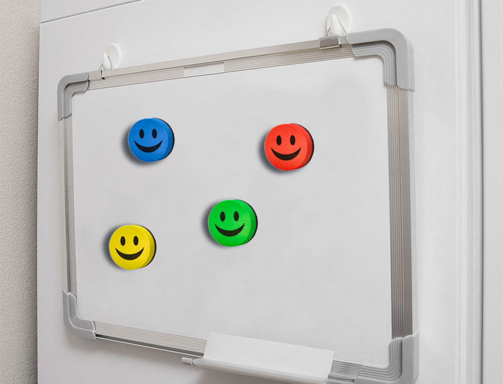 APAGADOR LIDERPAPEL QUADRO BRANCO REDONDO 5 CM DIAMETRO MAGNETICO CORES SORTIDAS