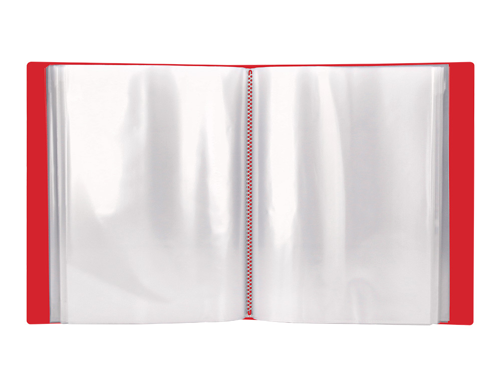 CAPA CATALOGO LIDERPAPEL 20 BOLSAS DIN A4 VERMELHO TRANSLUCIDO
